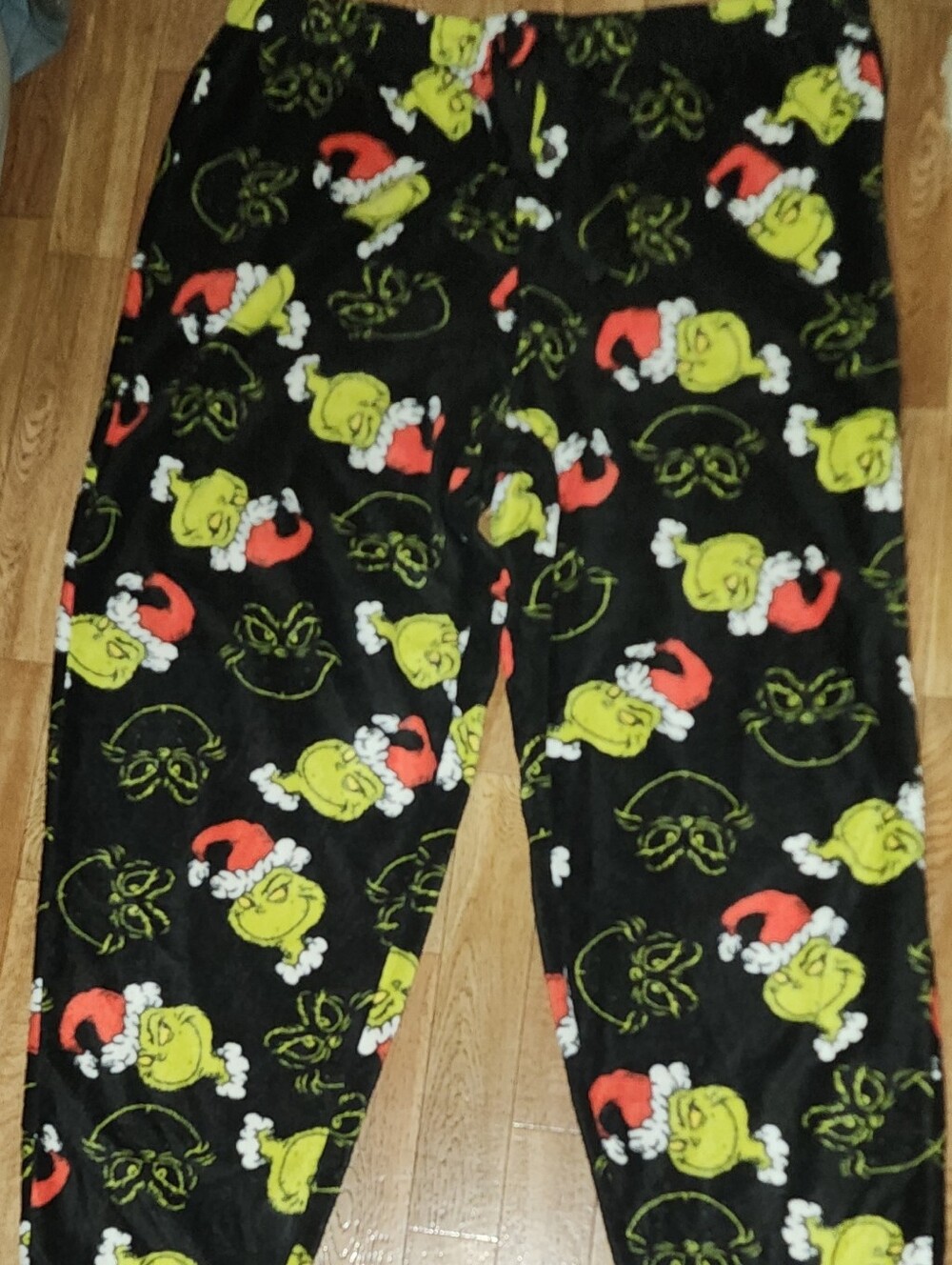Black Grinch Print Fleece Joggers - Holiday Lounge Pants